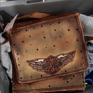 Wood Harley Davidson novelty purse